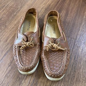 SPERRY TOP SIDER Basket Weave Boat Deck Shoes Loafers Oxfords Size 8.5 -